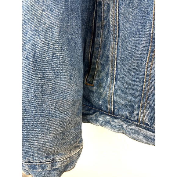 Vintage Pioneer Sherpa Trucker Jacket XXL Denim 90s - Picture 2 of 10